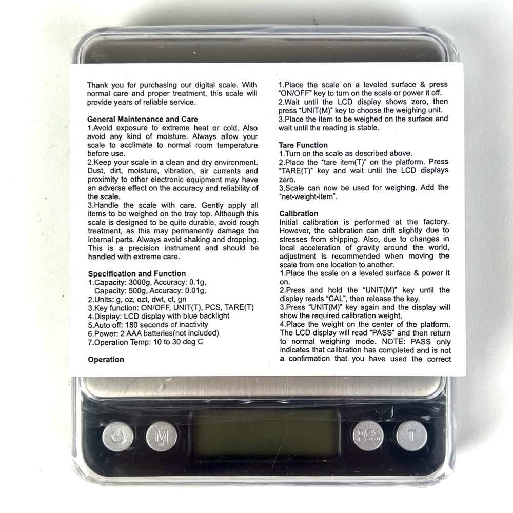Rainbean 3KG Food Kitchen Scale Digital Grams & Ounces 5" X 4" - Picture 5 of 7